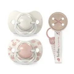 SUAVINEX - PACK CHUPETES + BROCHE BIRDIES ROSA 6-18M