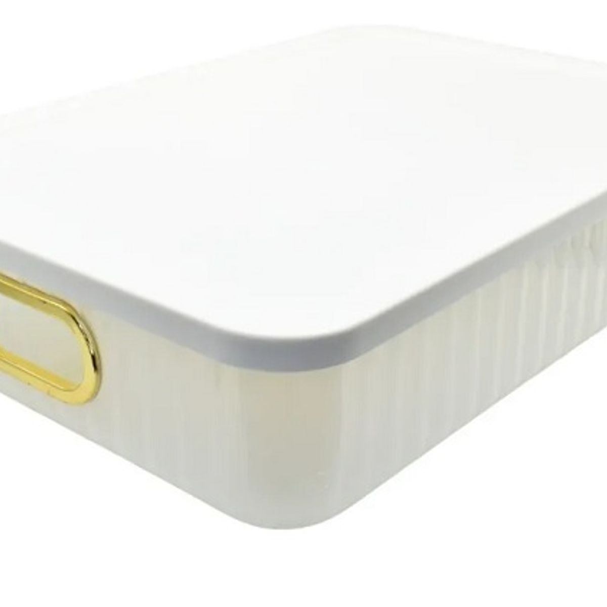 GENERICO - Caja organizadora plástica con tapa color blanca, 35 cmx 23.5 cmx 8 cm
