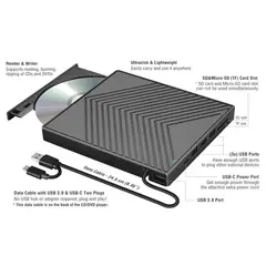 TIOZONEY - 7en1 Unidad externa de CD y DVD USB 30 portátil DVD