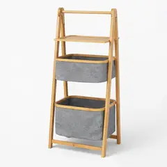 SPACE HOME - Mueble Organizador De Bambú 3 Niveles Plegable