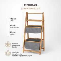 SPACE HOME - Mueble Organizador De Bambú Para Baño Cocina O Dormitorio