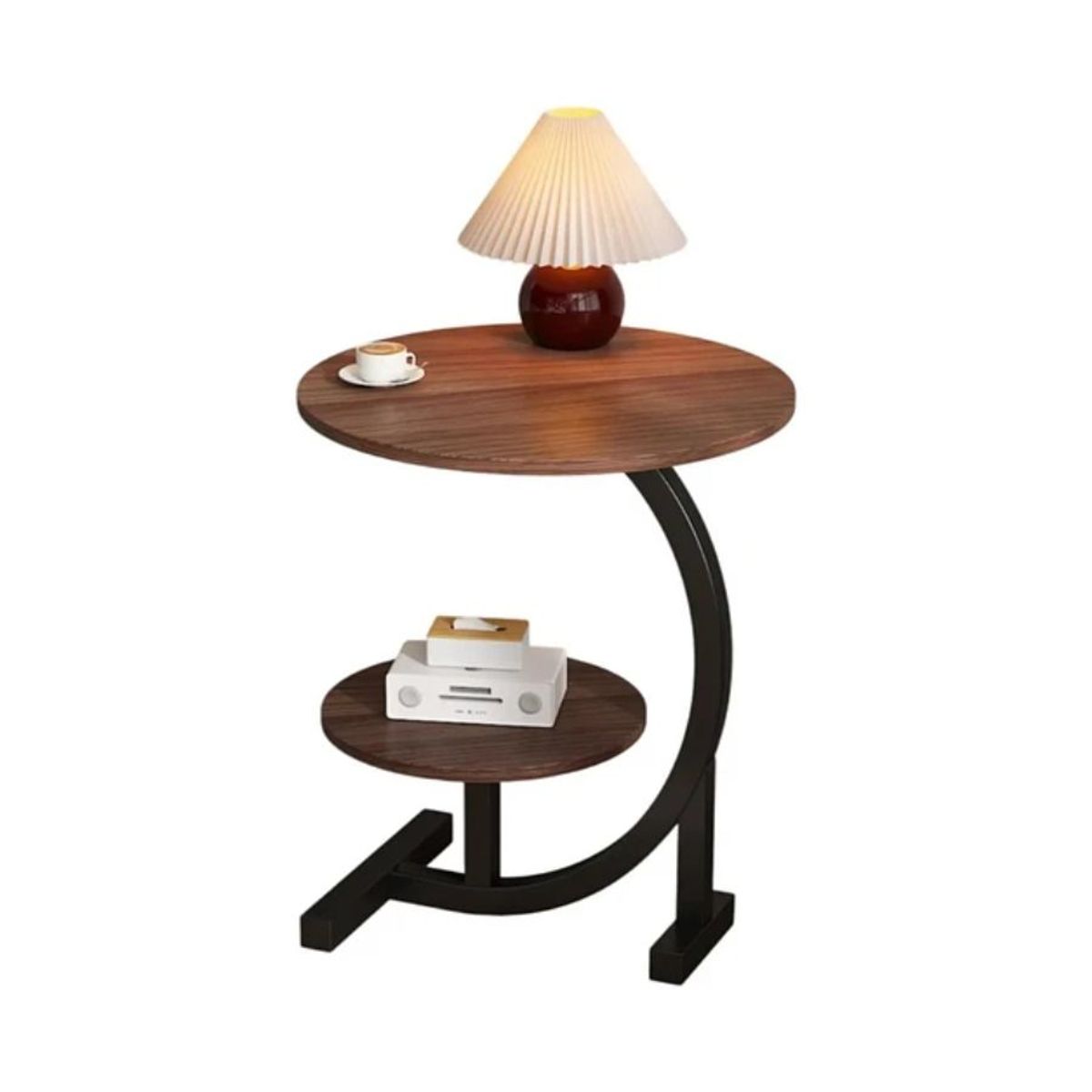 GENERICO - Mesa De Centro Doble Auxiliar Living En Forma Media Luna