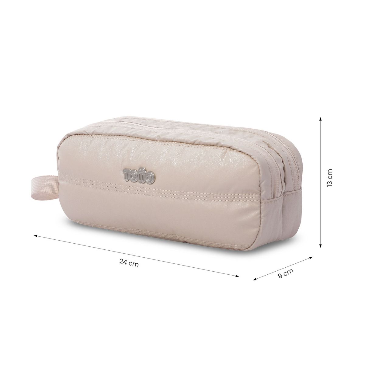 TOTTO - Estuche Multiuso Moxi Grande BeigeMetálico