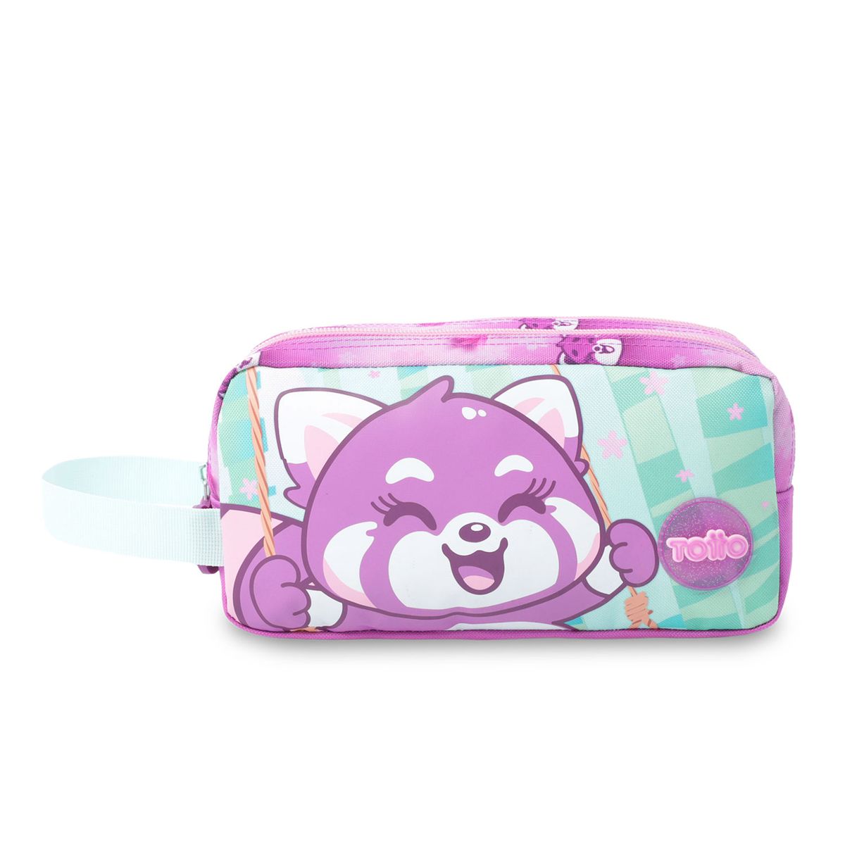 TOTTO - Estuche Escolar Grande para Niña 2 Cuerpos Bambú Morada