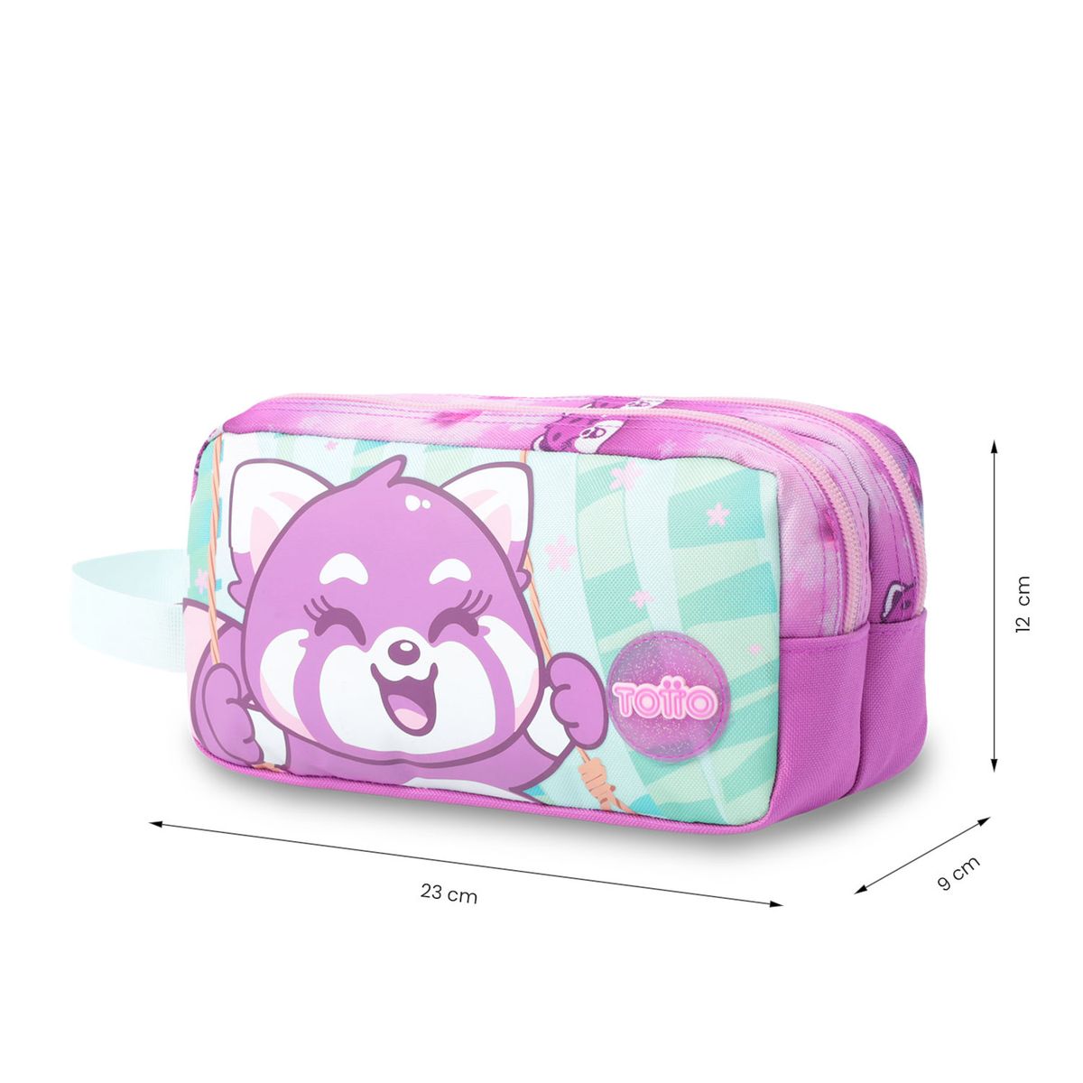 TOTTO - Estuche Escolar Grande para Niña 2 Cuerpos Bambú Morada