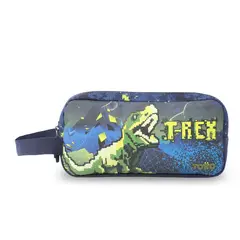 TOTTO - Estuche Escolar Grande para Niño 2 Cuerpos Digisaurio Azul