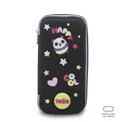 TOTTO - Estuche Escolar Termoformada para Niña Glowing Black Negra