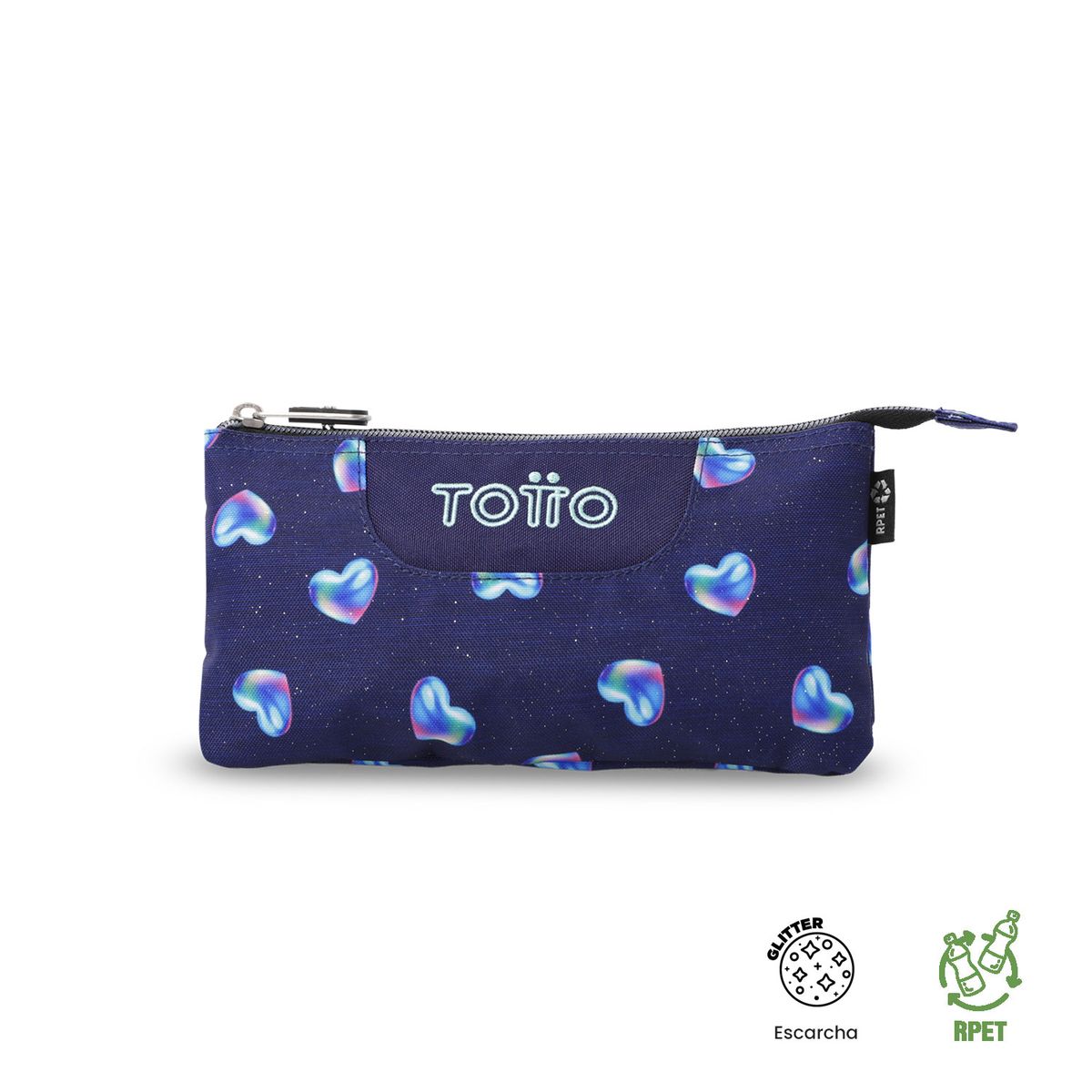TOTTO - Estuche Multiuso Tablero Glitter Pequeña Azul Mujer
