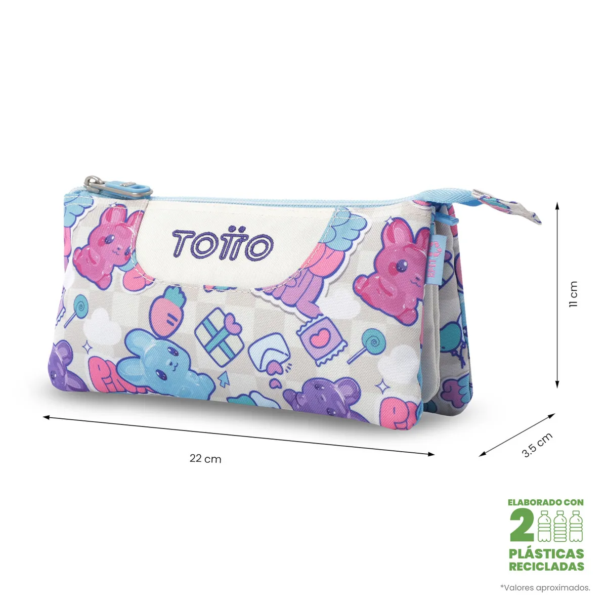 TOTTO - Estuche Multiuso Tablero Pequeña Blanca Niña