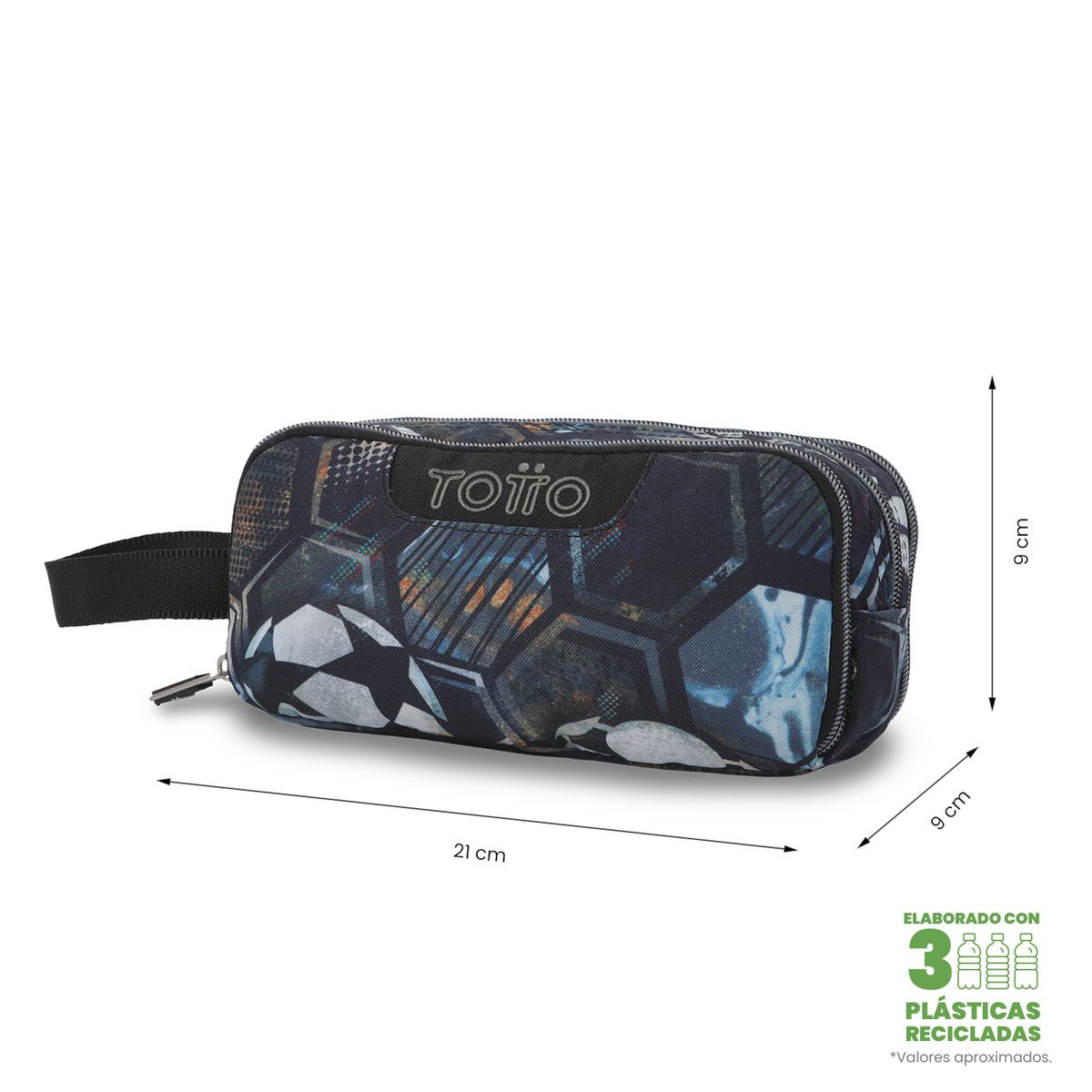 TOTTO - Estuche Escolar Mediana para Hombre Cinta Pro Negra