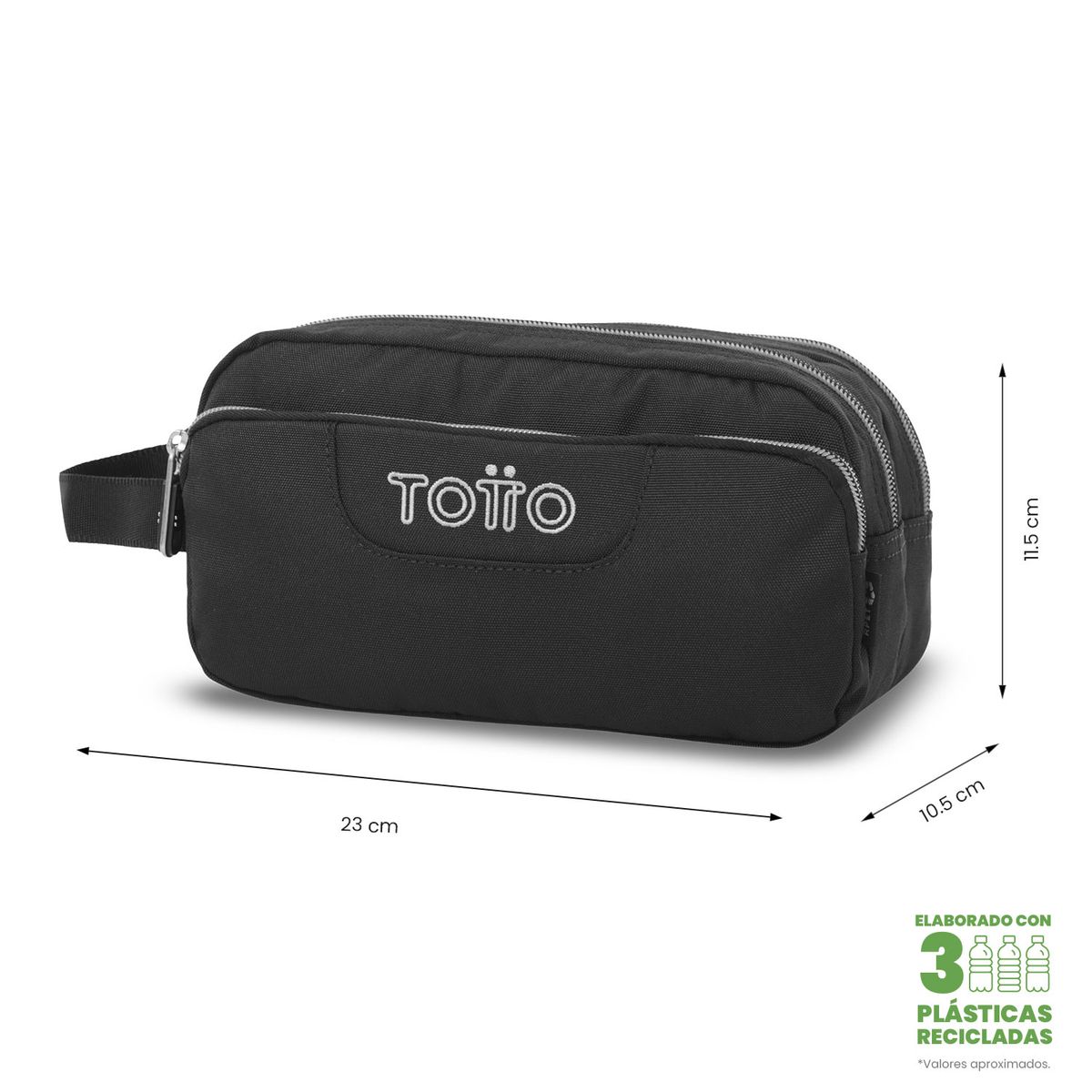 TOTTO - Estuche Multiuso Agapec Ecole Solid Grande Negra