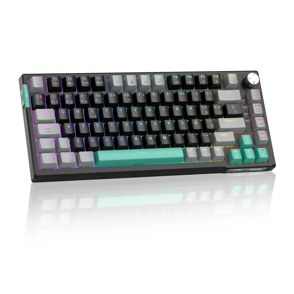 MAGEGEE - Magegee teclado mecánico SKY81 - Gris negro celeste - inalámbrico español