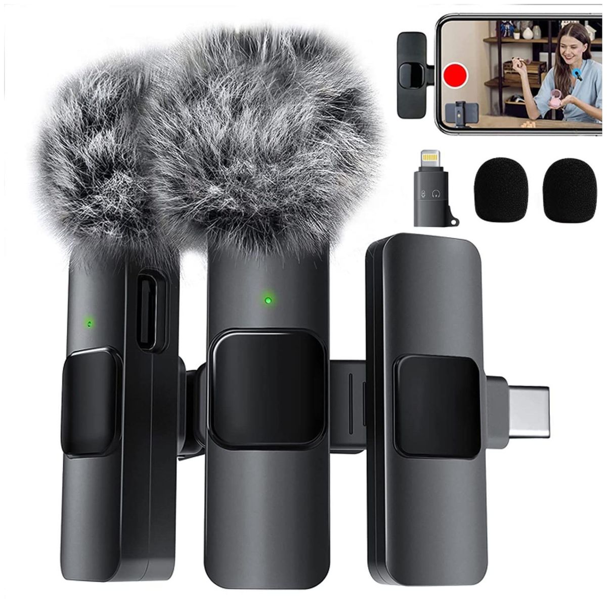 TIOZONEY - Micrófono Inalámbrico para Celular para iPhoneiPadAndroid