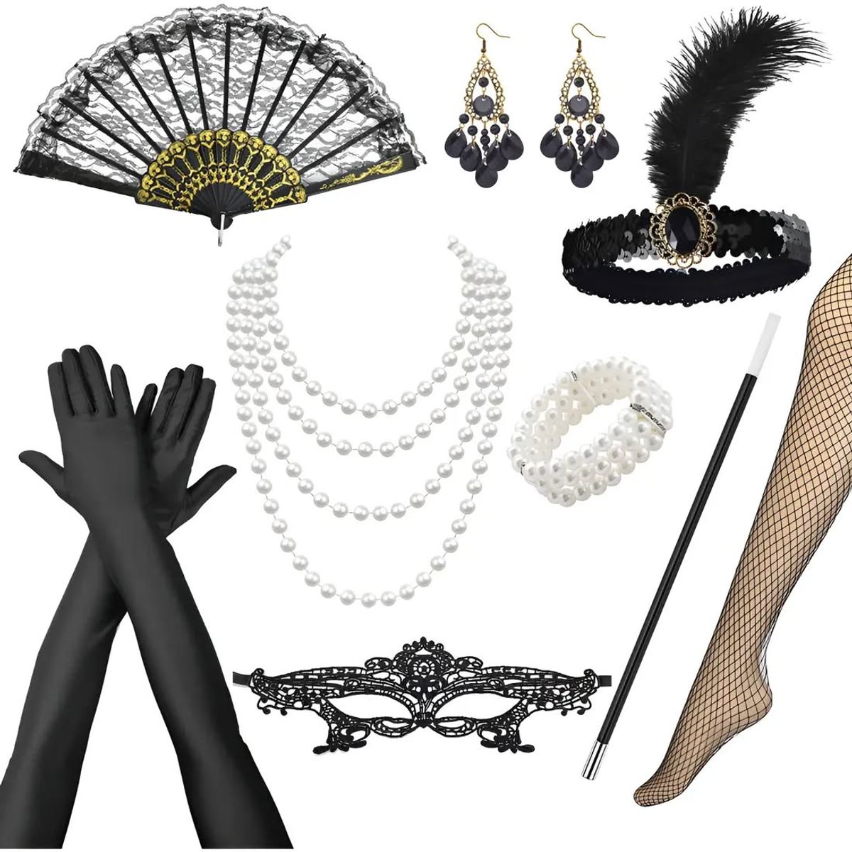 GENERICO - Set disfraz fiesta de gatsby 9unds para mujer