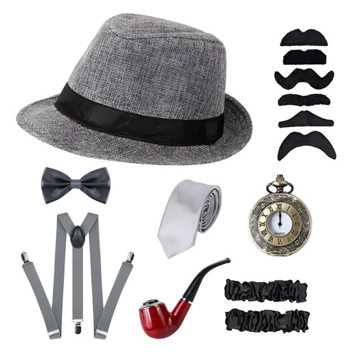 GENERICO - Set disfraz fiesta de gatsby 14 unds para hombre