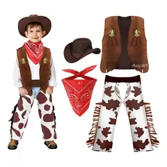 GENERICO - Set disfraz 4unds conjuntos traje vaquero cosplay para niños talla 110 ( 3 a 4 años )