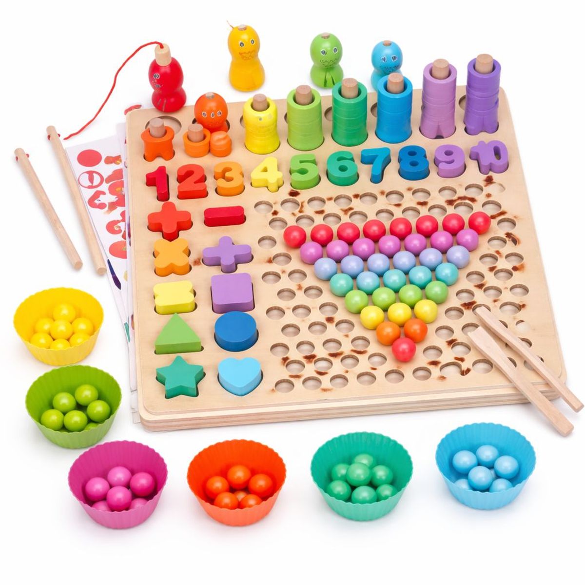 GENERICO - Juego Educativo Madera Números Colores Niños Didáctico