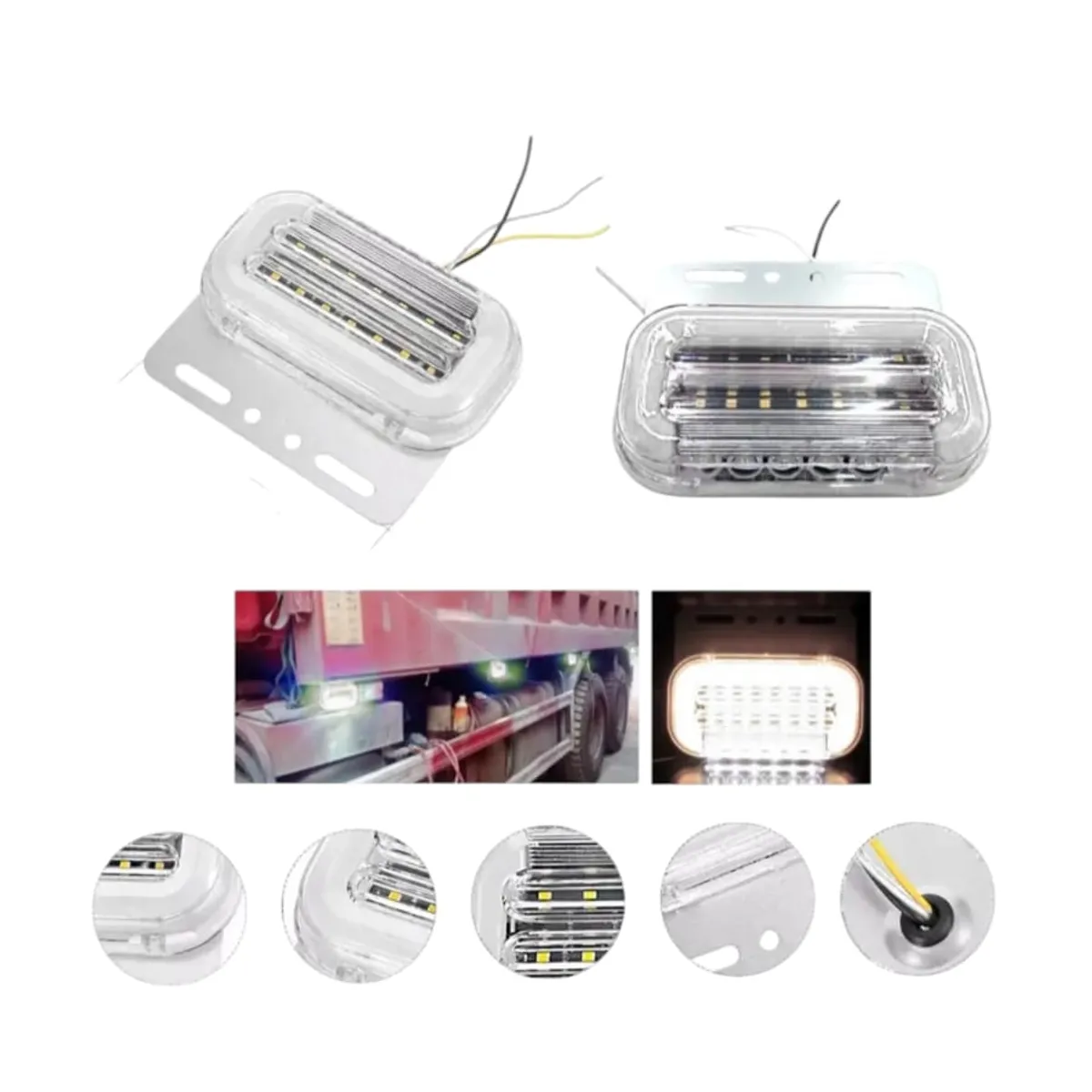 GENERICO - Pack X4 Luz Led Lateral De Camión Indicador Rampla 24v 20led