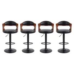 GLOBAL LATIN GROUP - Pack 4 Silla Bar Taburete Piso Cocina Giratorio Ajustable Madera Moderno