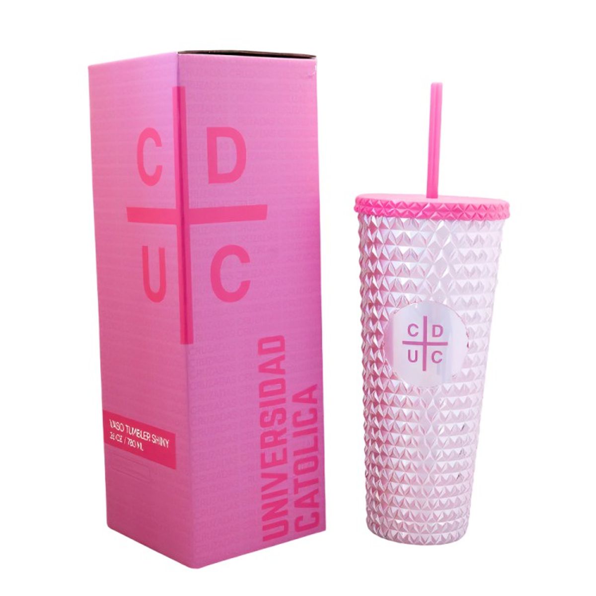 PONTIFICIA UNIVERSIDAD CATOLICA DE CHILE - VASO TUMBLER SHINY PINK U CATOLICA