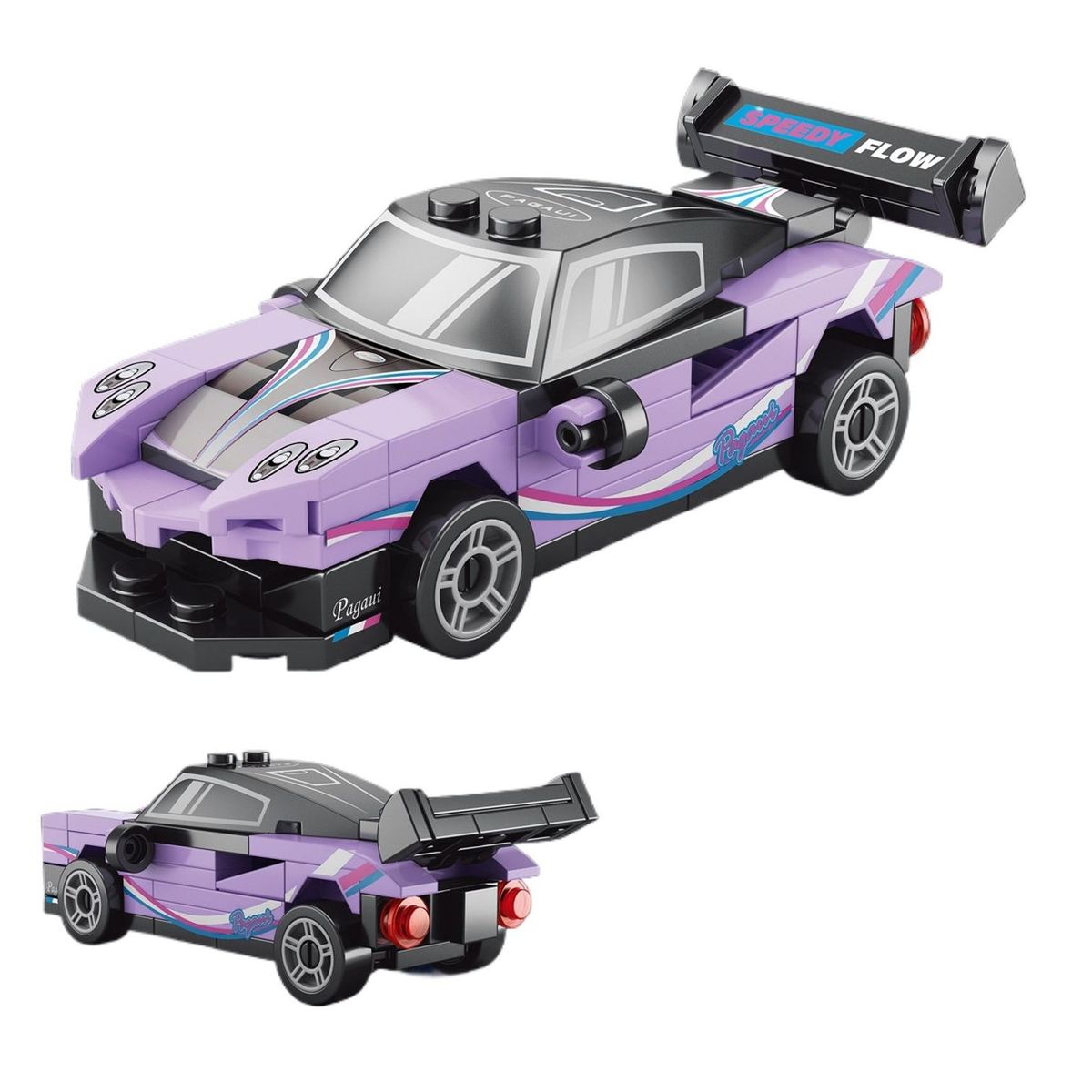 TIOZONEY - Juguete para Niños Auto Morado Armable