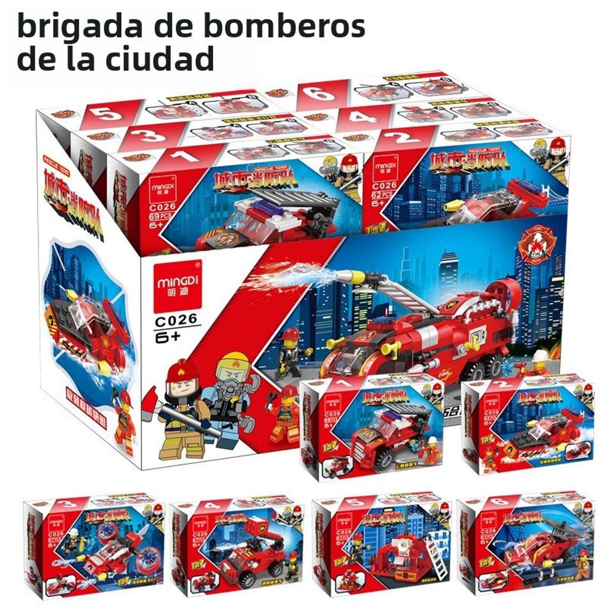 TIOZONEY - Juguete Para Niños Brigada Camión de Bomberos Armable