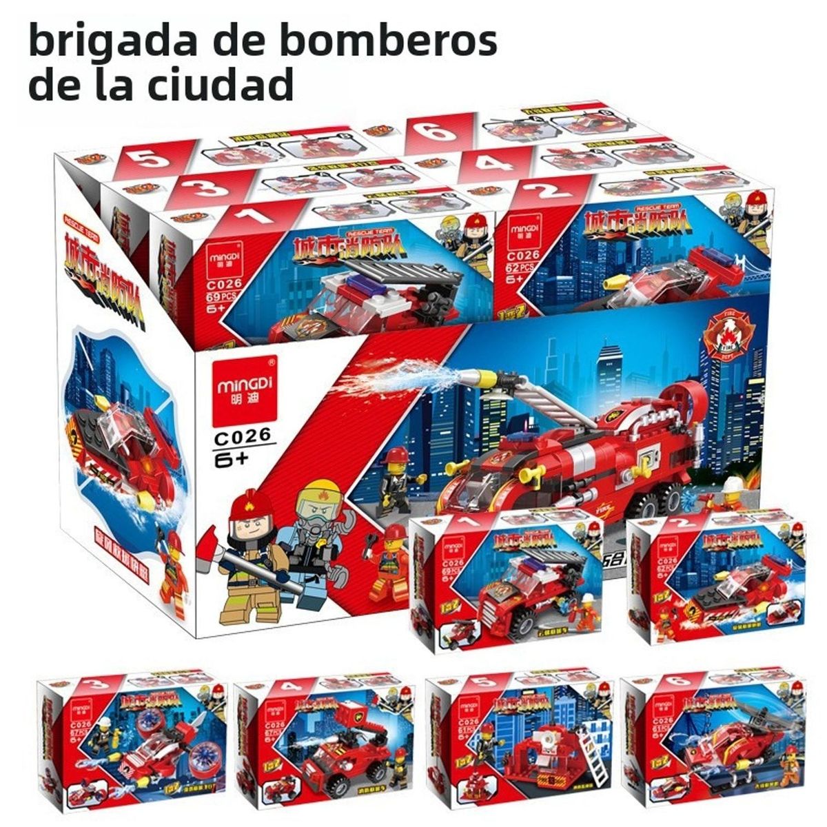 TIOZONEY - Juguete Para Niños Brigada Camión de Bomberos Armable