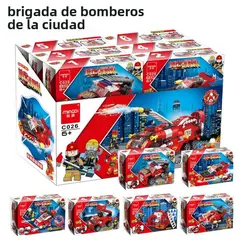 TIOZONEY - Juguete Para Niños Brigada Camión de Bomberos Armable
