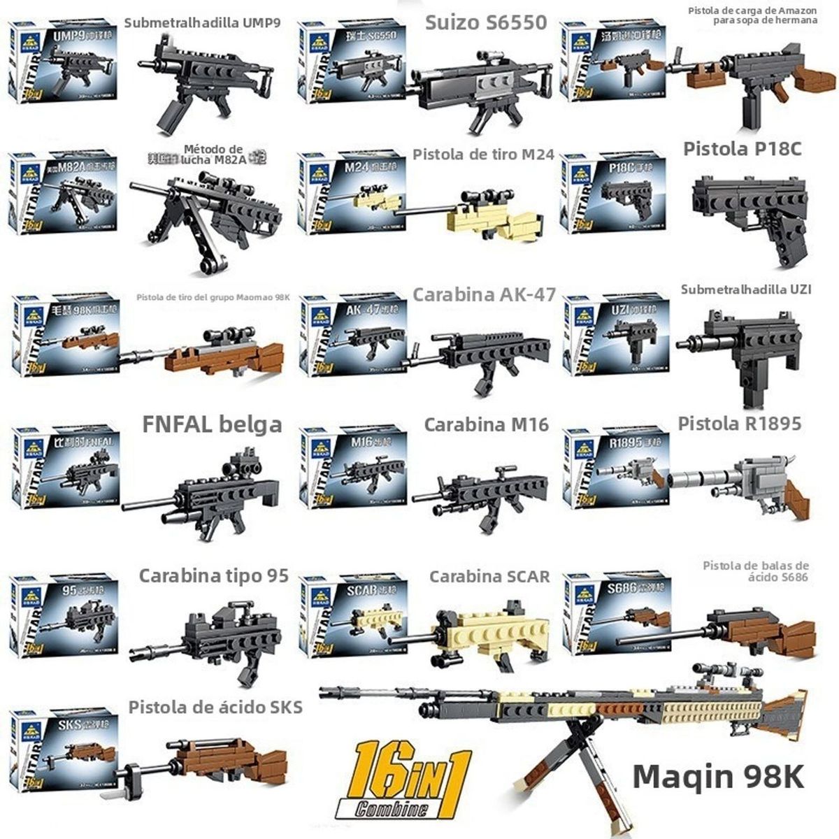 TIOZONEY - Juguete Para Niños Set de Pistolas Armables