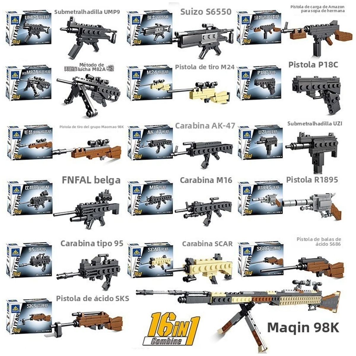 TIOZONEY - Juguete Para Niños Set de Pistolas Armables
