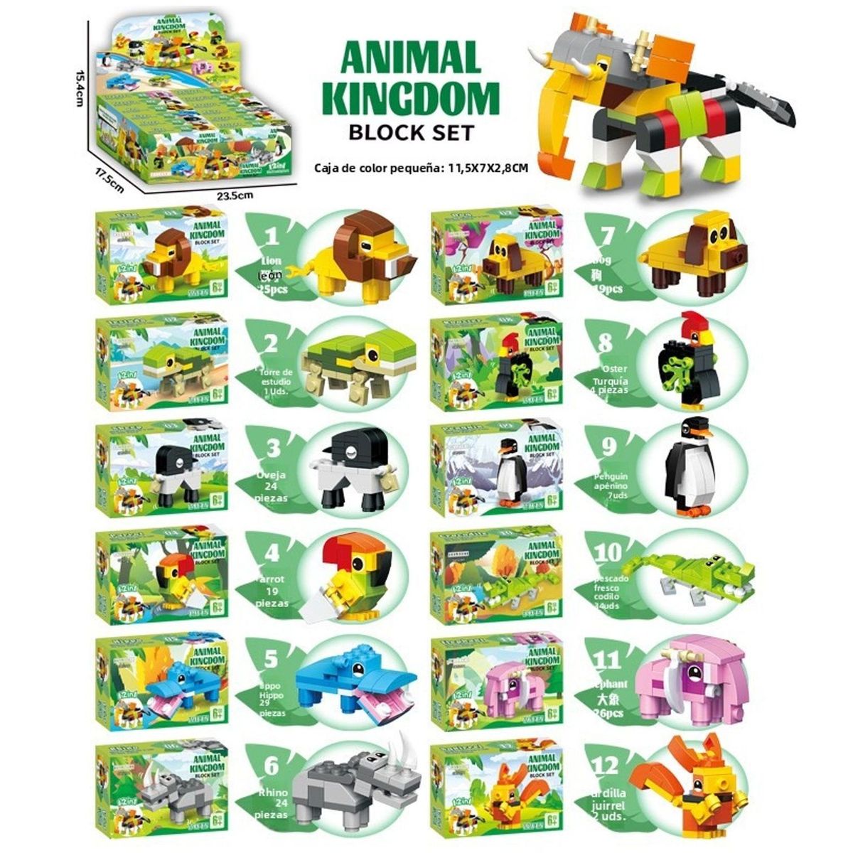 TIOZONEY - Juguete Para Niños Set de Animal Kingdom Armables