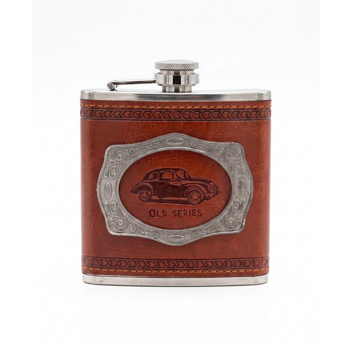 GENERICO - Petaca Whisky 6Oz Licorera para Regalo Ecocuero Old Series