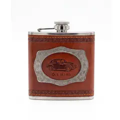 GENERICO - Petaca Whisky 6Oz Licorera para Regalo Ecocuero Old Series