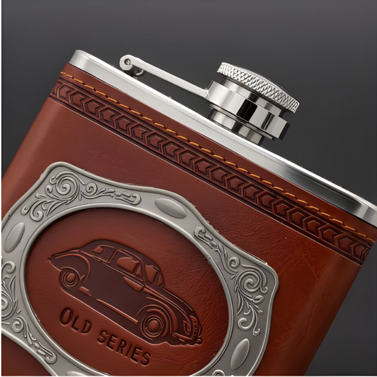 GENERICO - Petaca Whisky 6Oz Licorera para Regalo Ecocuero Old Series