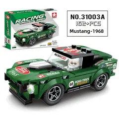 TIOZONEY - Juguete Para Niños Auto Mustang Verde Armable