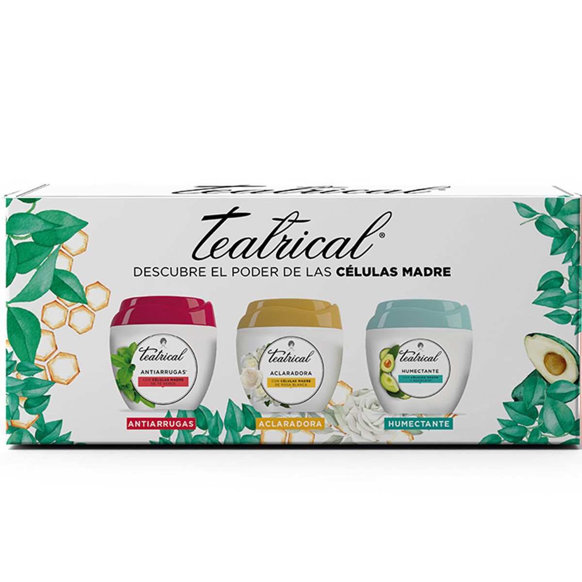 TEATRICAL - Pack Teatrical Antiarrugas 100ml + Humectante 100ml + Aclarante 100ml
