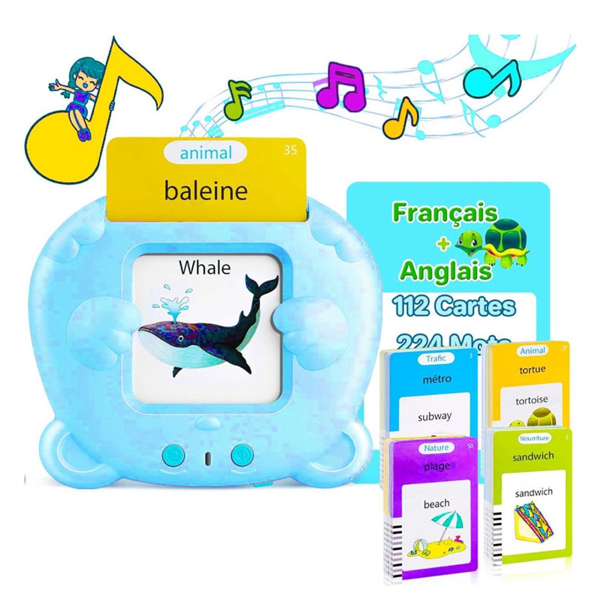 TIOZONEY - Tarjetas didácticas parlantes para niños de años