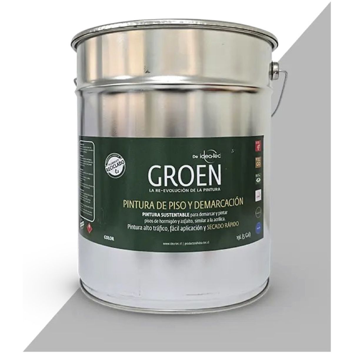 Pintura pisos alto tráfico Groen 19L gris, marca IDEA TEC - Foto 2