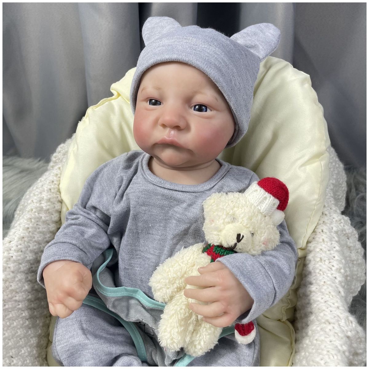 TIOZONEY - Muñeca bebe reborn vinilo de silicona juguetes para 46cm