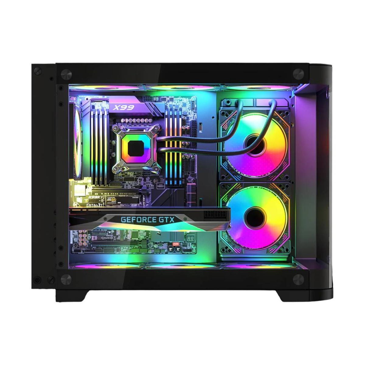 GENERICO - Gabinete Gamer ESGAMING Viper - Negro, Micro-ATX
