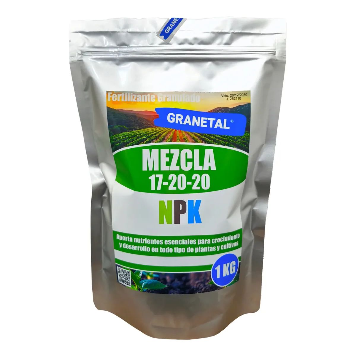 GENERICO - FERTILIZANTE GRANULADO MEZCLA NPK 17-20-20 GRANETAL 1 KG
