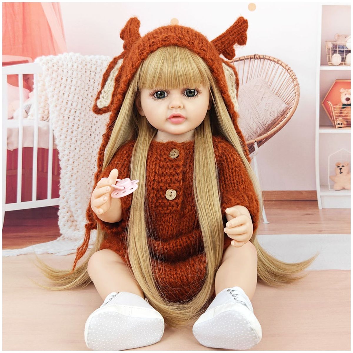 TIOZONEY - Muñeca bebe reborn vinilo de silicona juguetes para 55cm