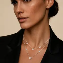 MALEVO JOYAS - Collar Blessed en plata 925 con micro zirconias