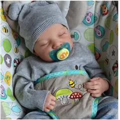 TIOZONEY - Muñeca bebe reborn vinilo de silicona juguetes para 48cm