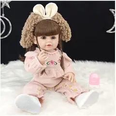 TIOZONEY - Muñeca bebe reborn vinilo de silicona juguetes para 55cm