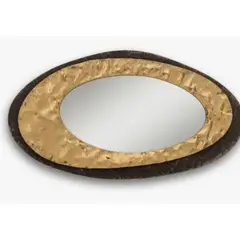 TERRA ESTILO - Espejo Ovalado Dorado Negro