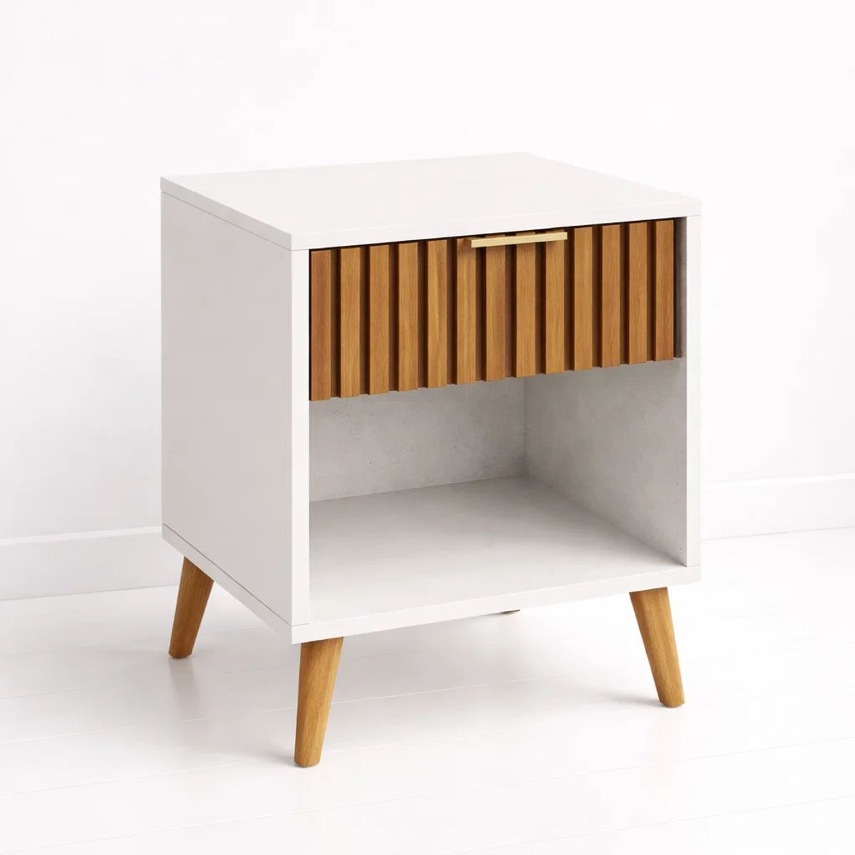 KLIK - Velador Toulouse Blanco  Madera