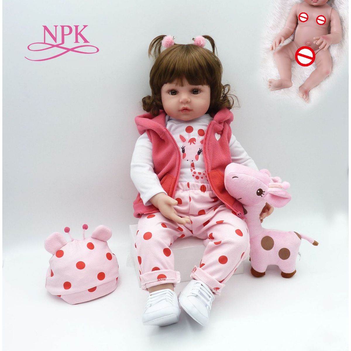 TIOZONEY - Muñeca bebe reborn vinilo de silicona juguetes para 48cm