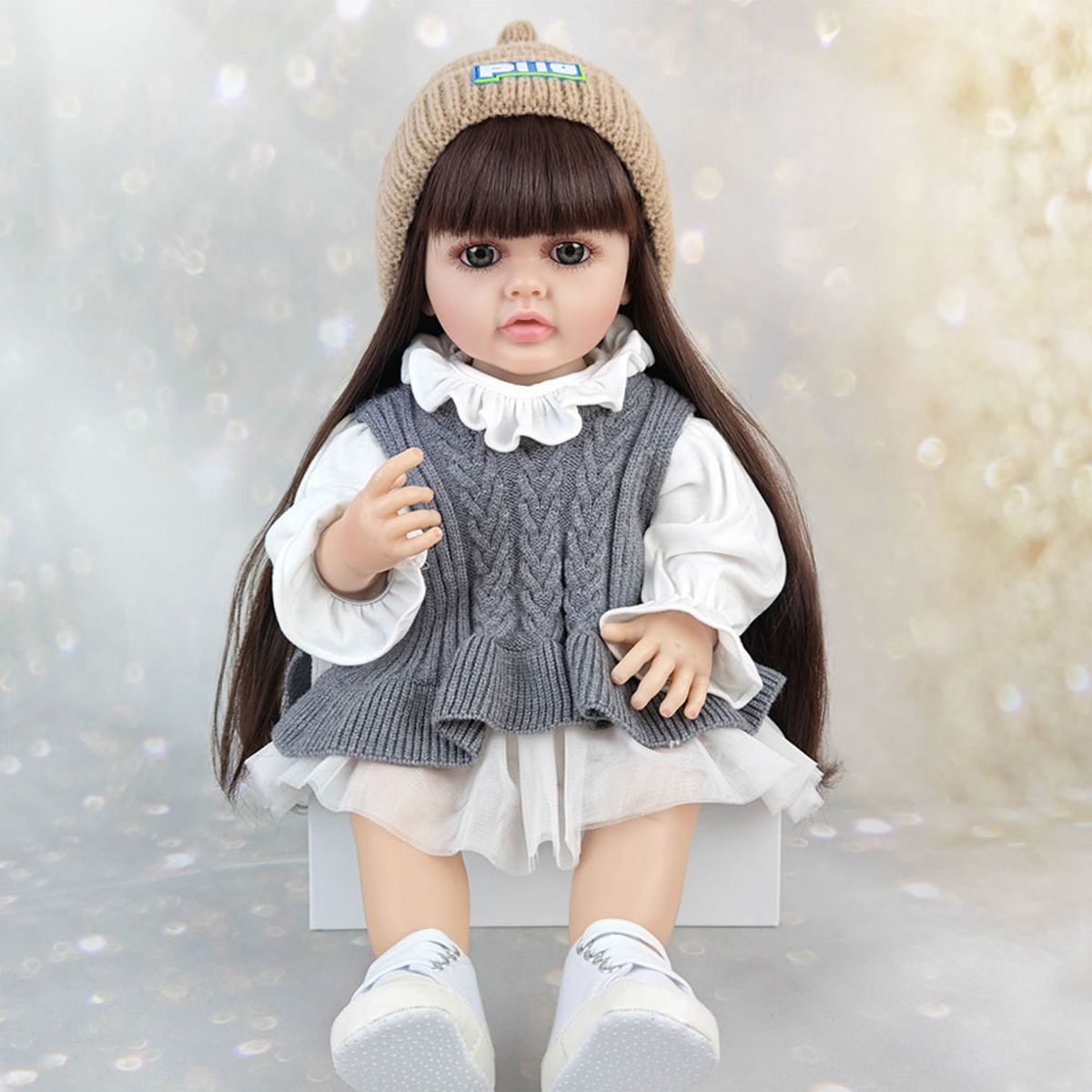 TIOZONEY - Muñeca bebe reborn vinilo de silicona juguetes para 55cm