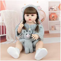 TIOZONEY - Muñeca bebe reborn vinilo de silicona juguetes para 55cm